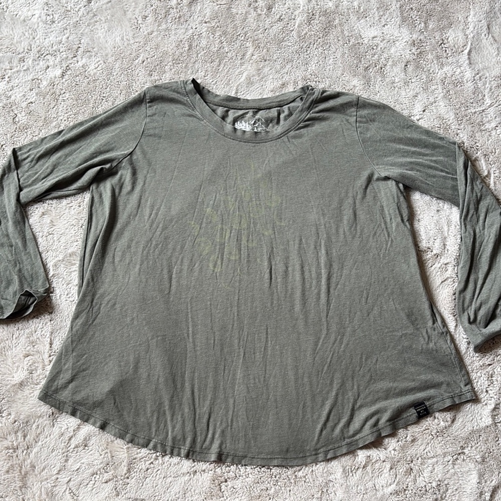United by Blue drapey long sleeve phases of the moon tee